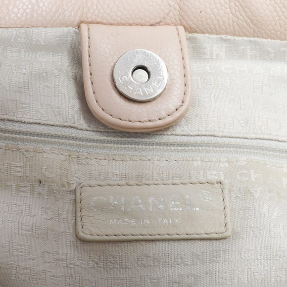 Chanel Pale Pink Woven Leather Charm Tote - Picture 8 of 9